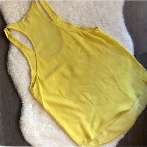 Yellow Wilfred 100% Silk Racerback Tank XS - Picture 2 of 2